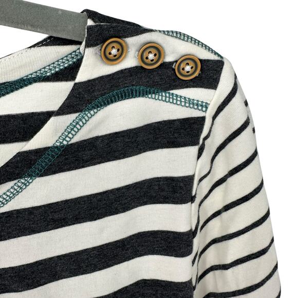 NEW Matilda Jane MARCELLE Long Sleeve Boat Neck Gray Striped Top Sz Small - Picture 6 of 9